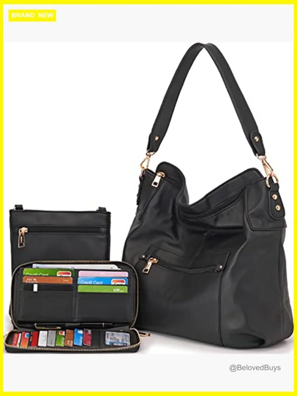 Large Crossbody Bag Set with Wallet Tote Hobo Purse for Women